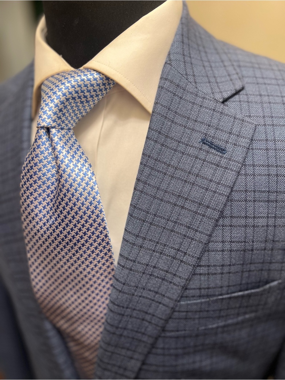 Lauren Ralph Lauren Check Plaid Sport Coat Blazer Jacket Wool Silk Blue Men 42L